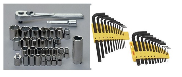 Ratchet Wrench with Sockets & Hex Keys (Allen Wrenches)