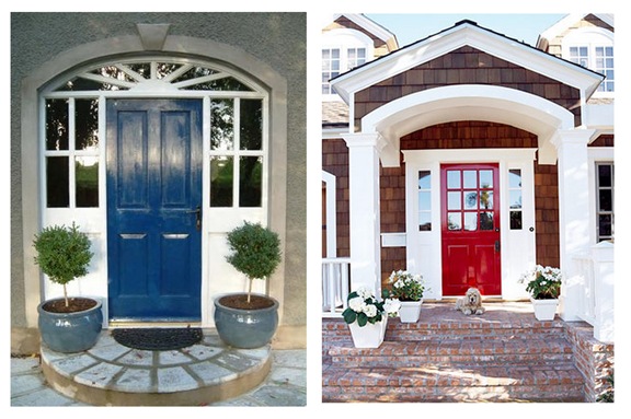 blue and red front door