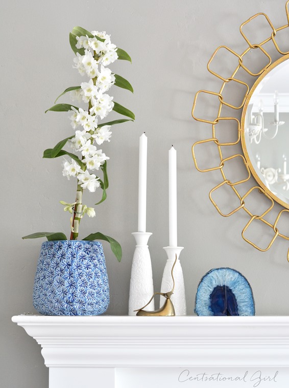 blue orchid pot gold link mirror