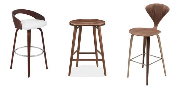 modern wood counter stools
